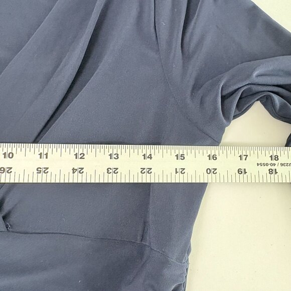 Lauren Ralph Lauren Faux Wrap Ruched Dress Size 10 Navy 3/4 Sleeve Bodycon NWT - Picture 9 of 12
